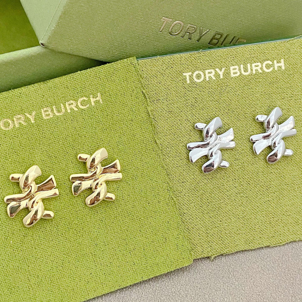 Tory Burch Letter Shape Stud Earrings Metal